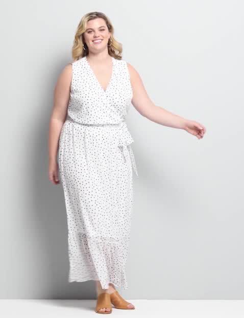 SLVLS SURPLICE CHIFFON MAXI 1119243:LBSP21096B_SmallSketchDot_colorway9:14 image number 0