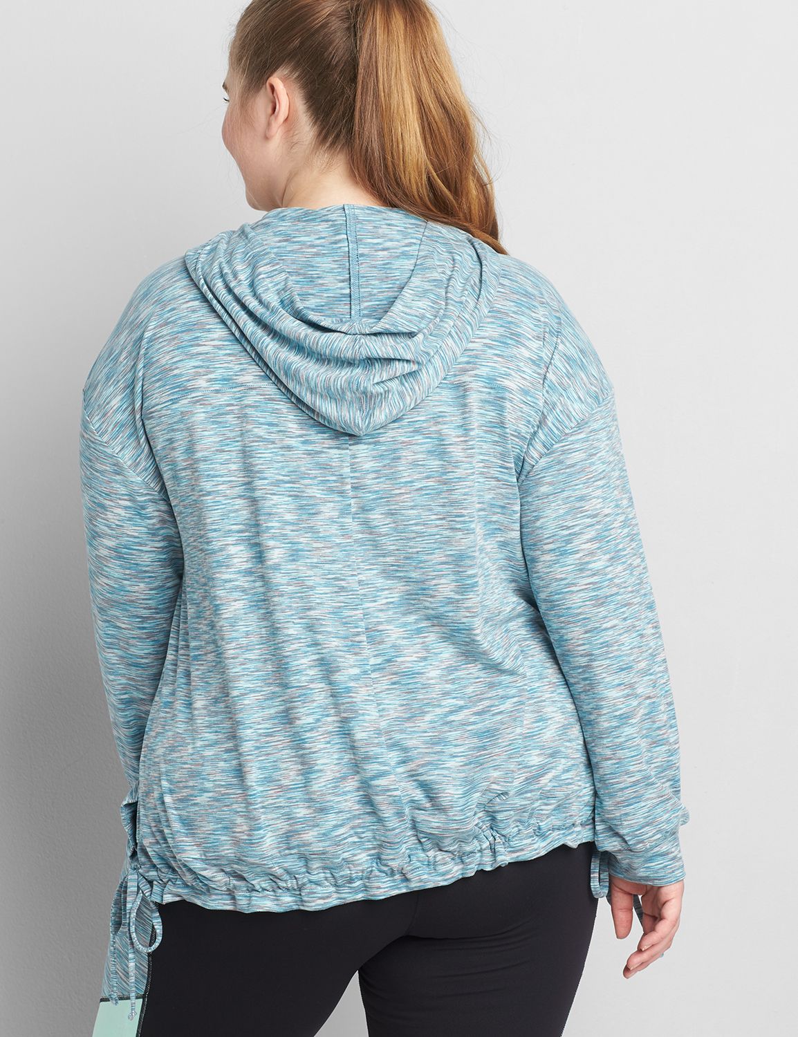 Long Sleeve Hooded Space Dye Zip Jacket S 1118247:PANTONE Beach Glass:14/16 Product Image 2