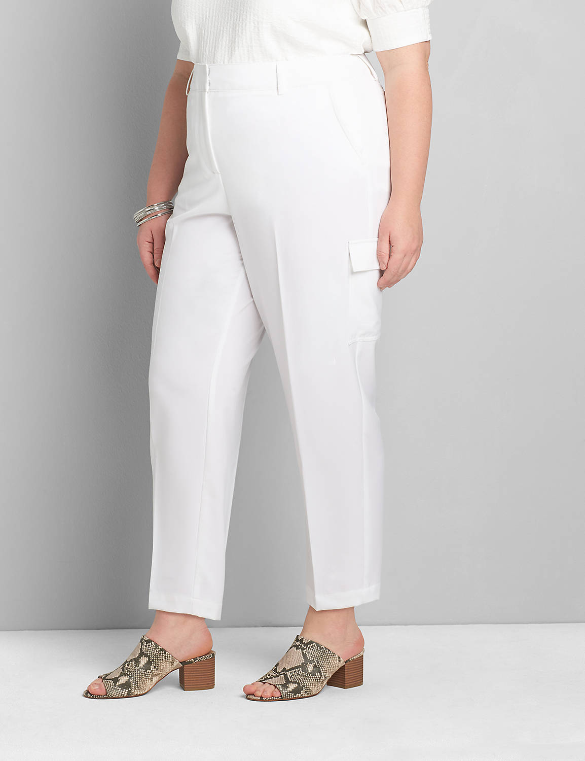 Perfect Drape Relaxed Ankle Pant - White Cargo Product Image 1