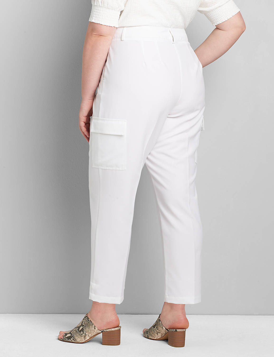 Perfect Drape Relaxed Ankle Pant - White Cargo Product Image 2