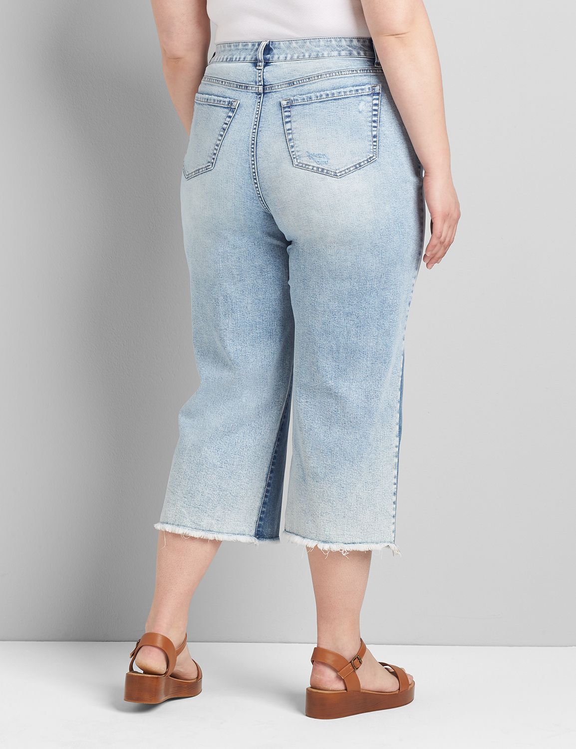 SIGNATURE FIT WIDE LEG CROP - ICEBURG  LIGHT WASH 1118338:Light Denim:18 Product Image 2