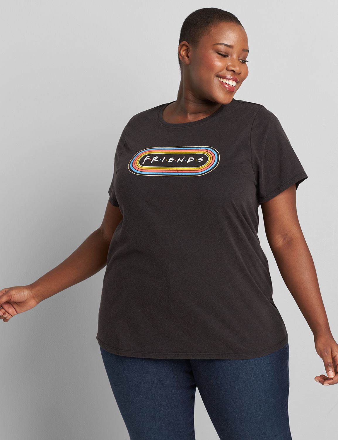 SS Crew Neck Graphic: Friends 1119479:Ascena Black:22/24 Product Image 1