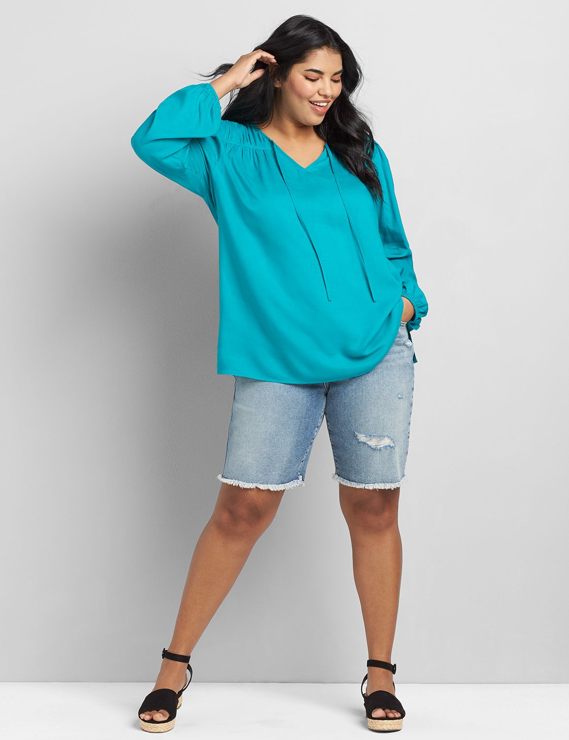BOYFRIEND BERMUDA- BRADSHAW WASH -1118849:Light Denim:16 Product Image 3