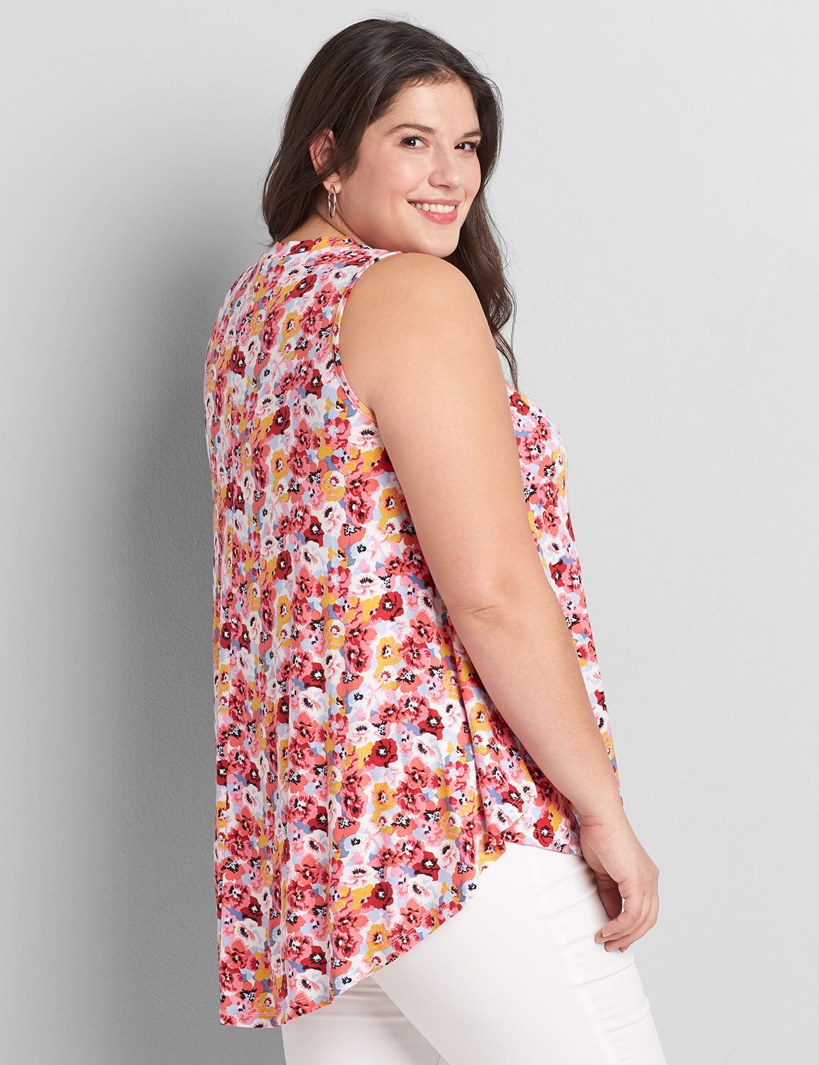 Sleeveless High Neck Extreme Swing Crepe Tunic 1119949:LBSP21216_PerlaPansy_colorway3:10/12 Product Image 2