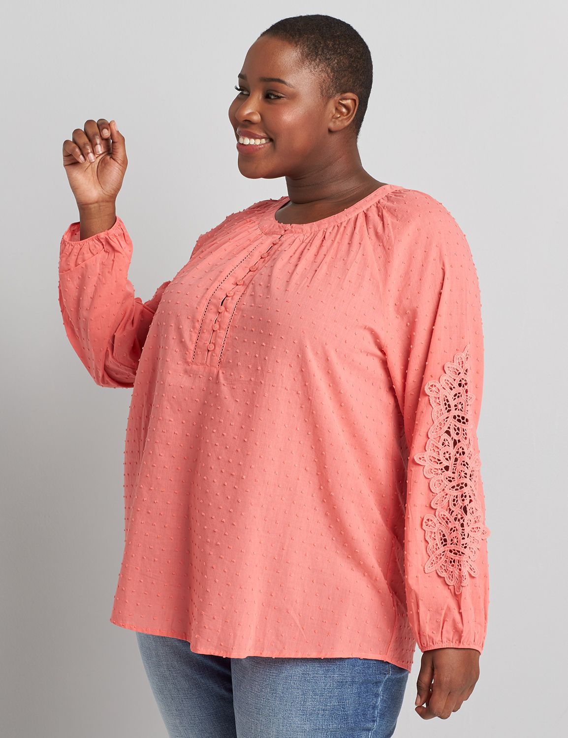 lane bryant peasant top