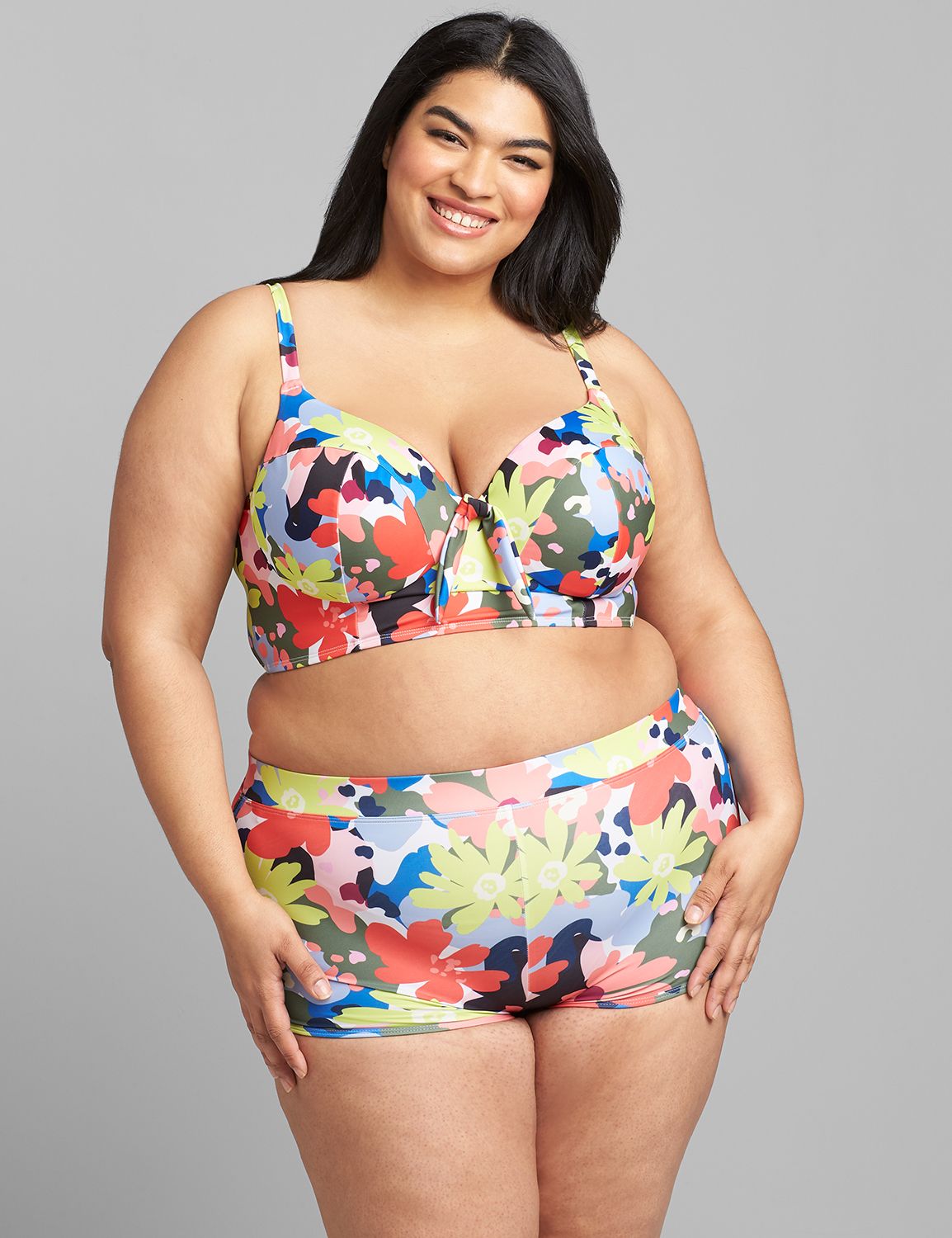 Swim Short 1119376 Pop Floral SwimWhite CSP21027 22 LaneBryant