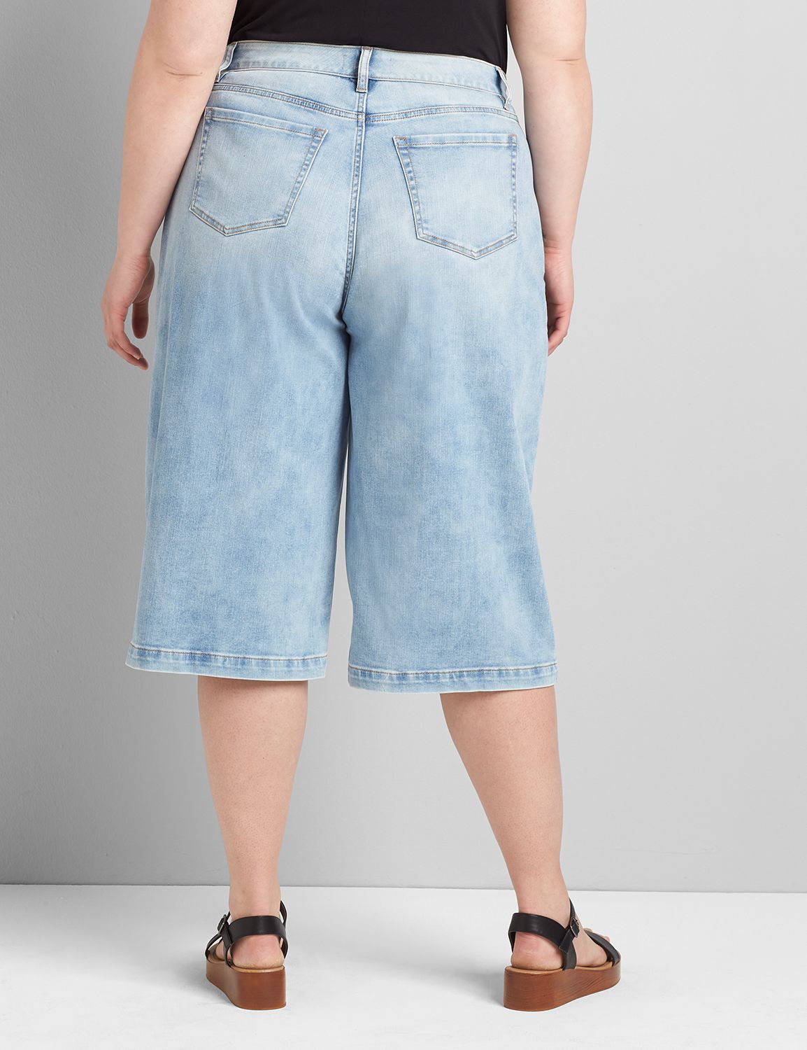 Signature Fit Wide Leg Pedal Jean - Light Wash Product Image 2