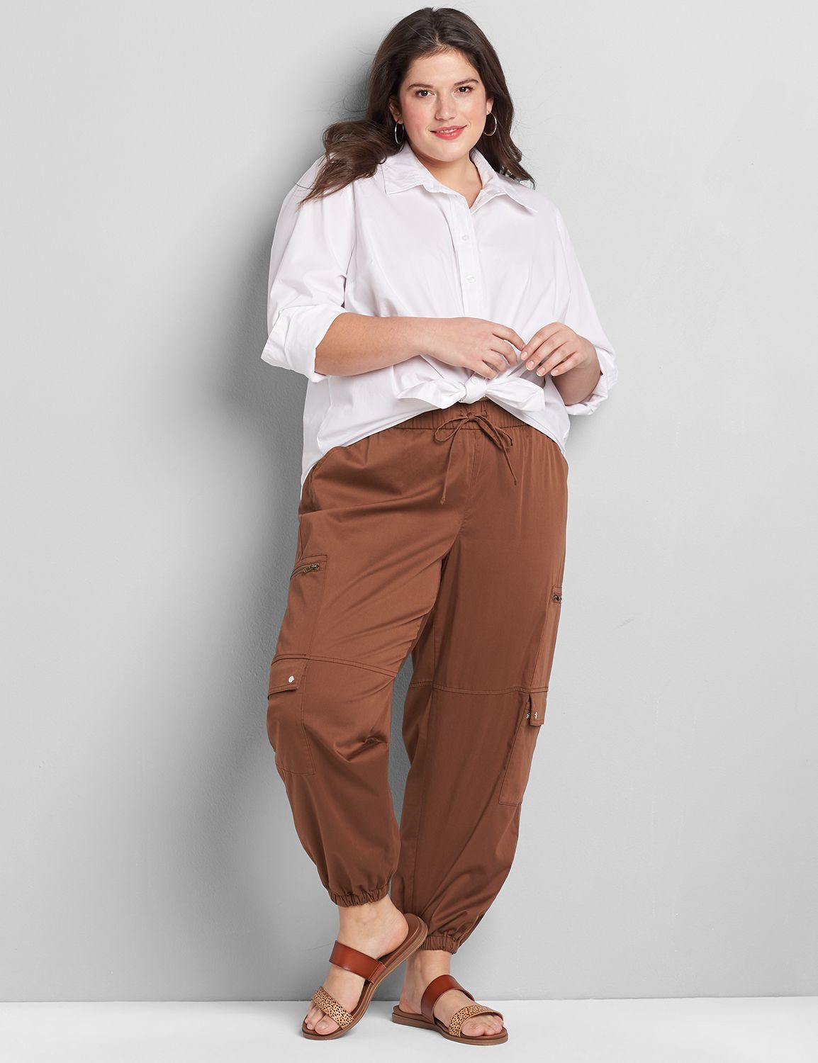 LOUIE SATEEN ANKLE JOGGER - 1119735:PANTONE Partridge:14 Product Image 3