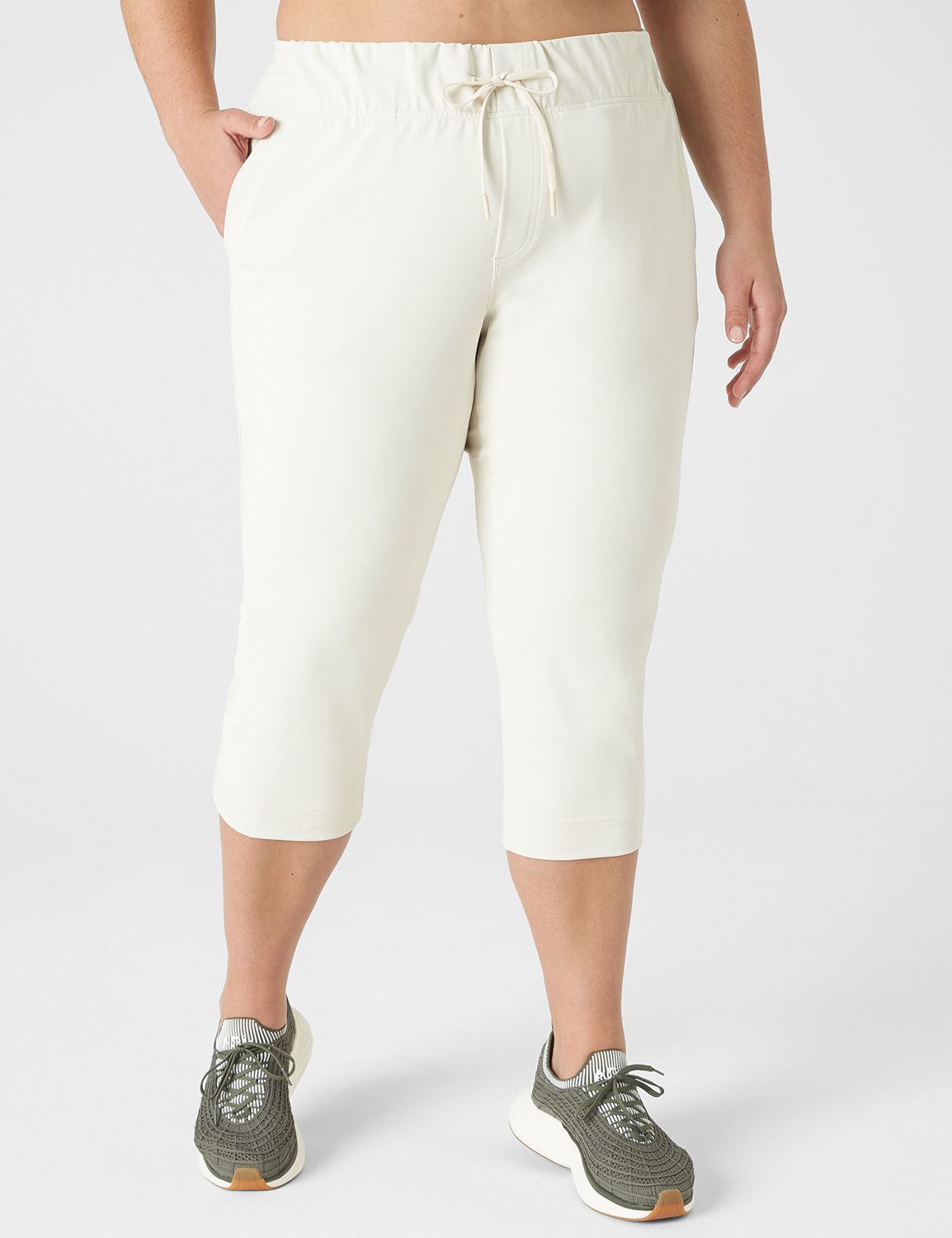 LANE BRYANT NEW Linen Capri Pants White Plus Size 26/28 Relaxed Casual