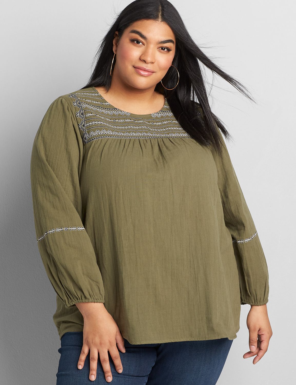 lane bryant peasant top