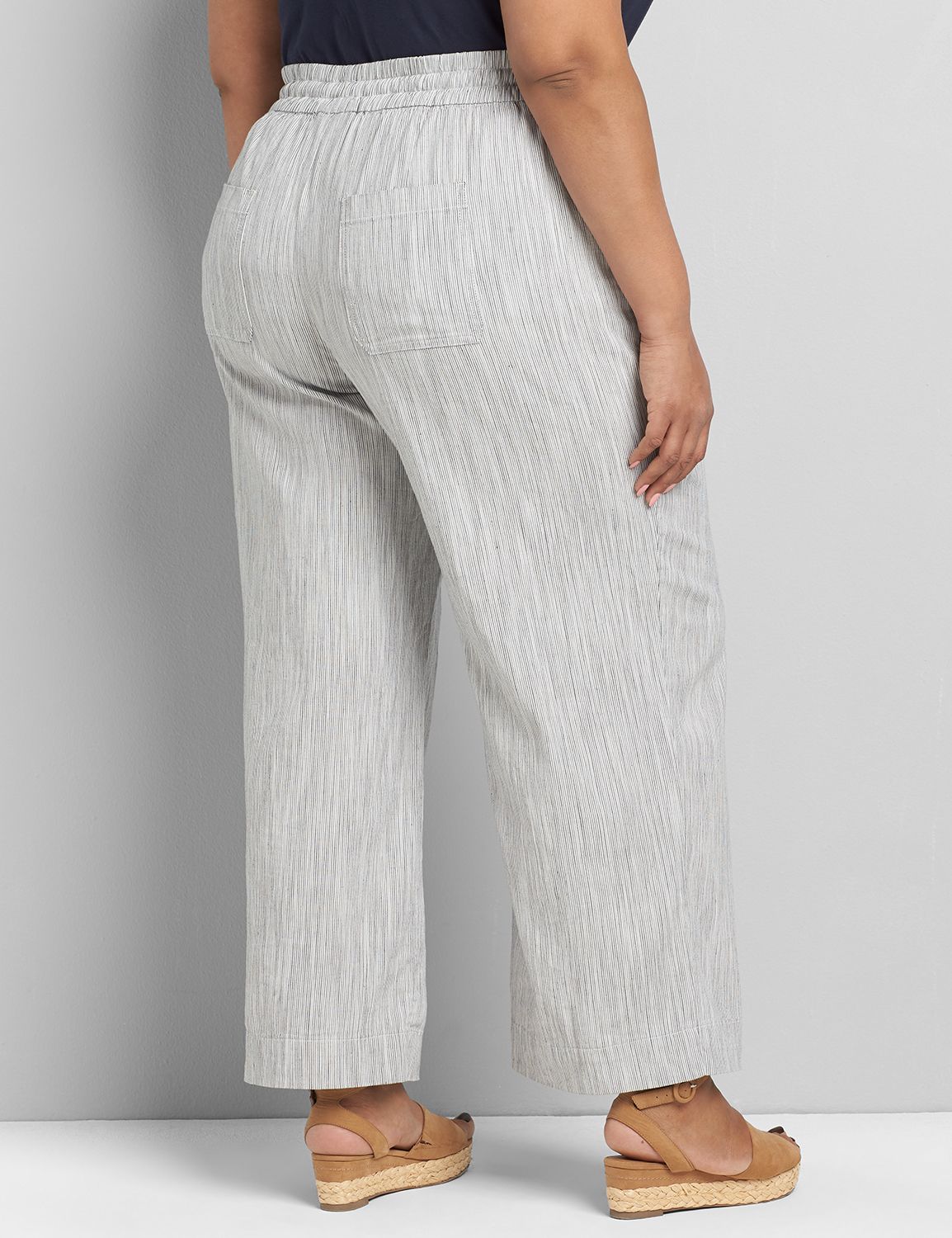 WIDE LEG LINEN PANT- STRIPE 1119013:LBSP21290_LinenStripe_VendorFabric:16 Product Image 2