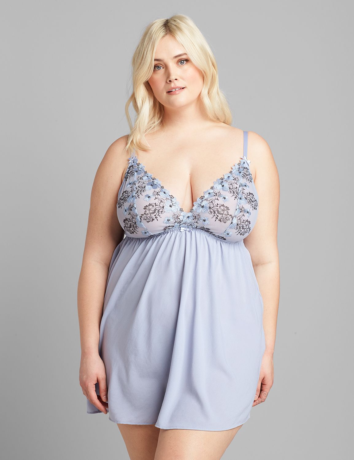 Metallic Embroidered Babydoll