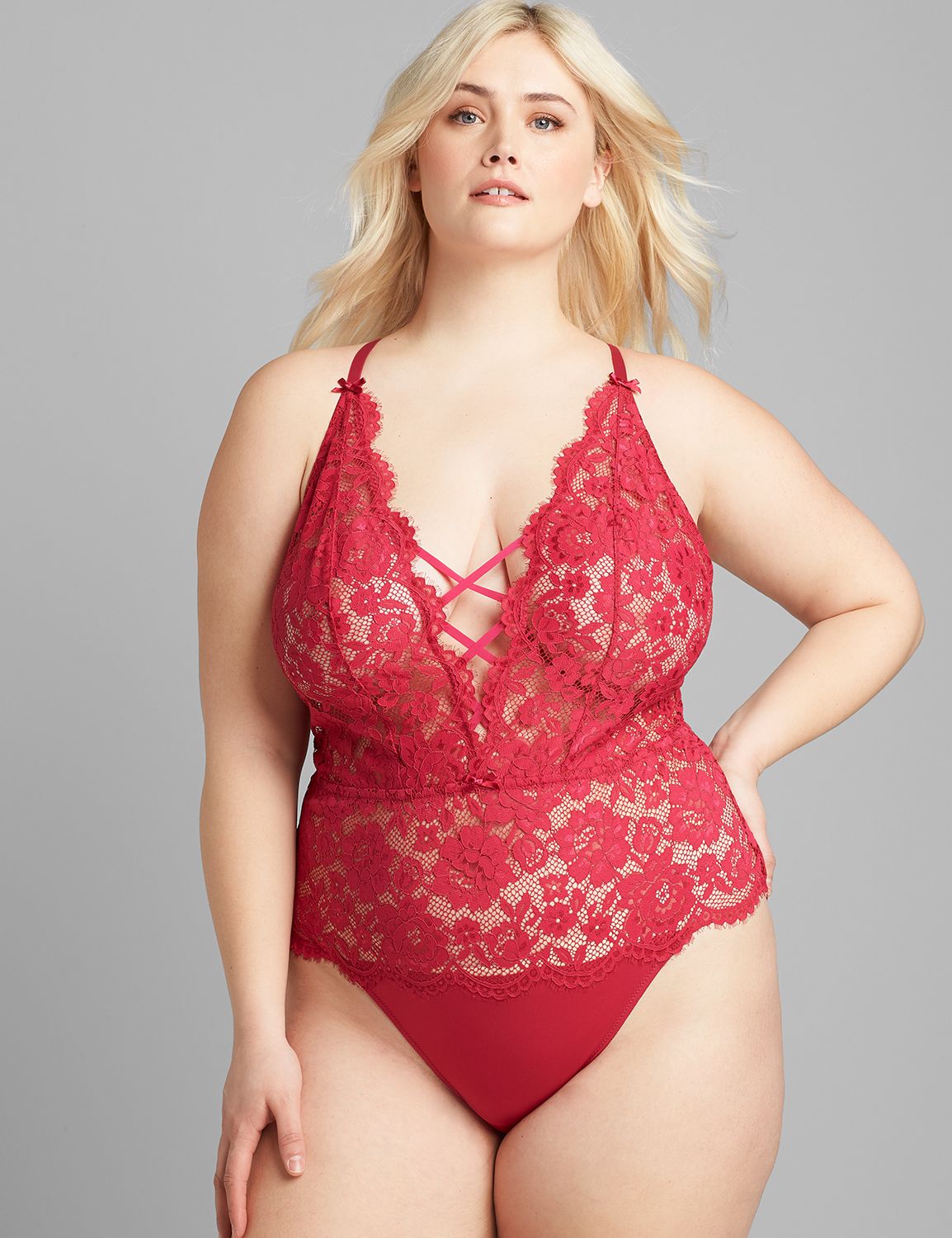 Scallop Lace Thong Bodysuit