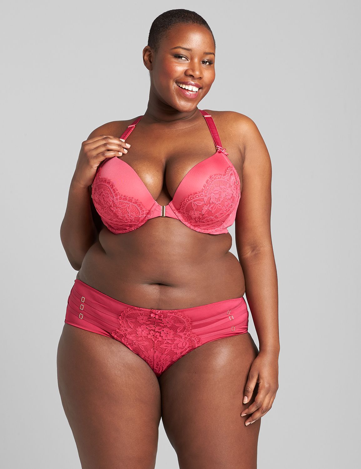 Front-Close Boost Plunge Bra -Scallop Lace