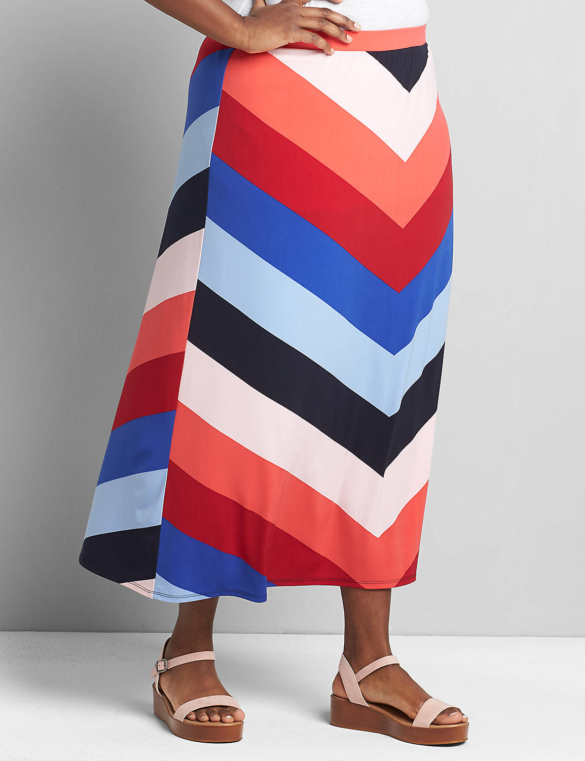 Knit Kit Pull-On Chevron Maxi Skirt Product Image 3