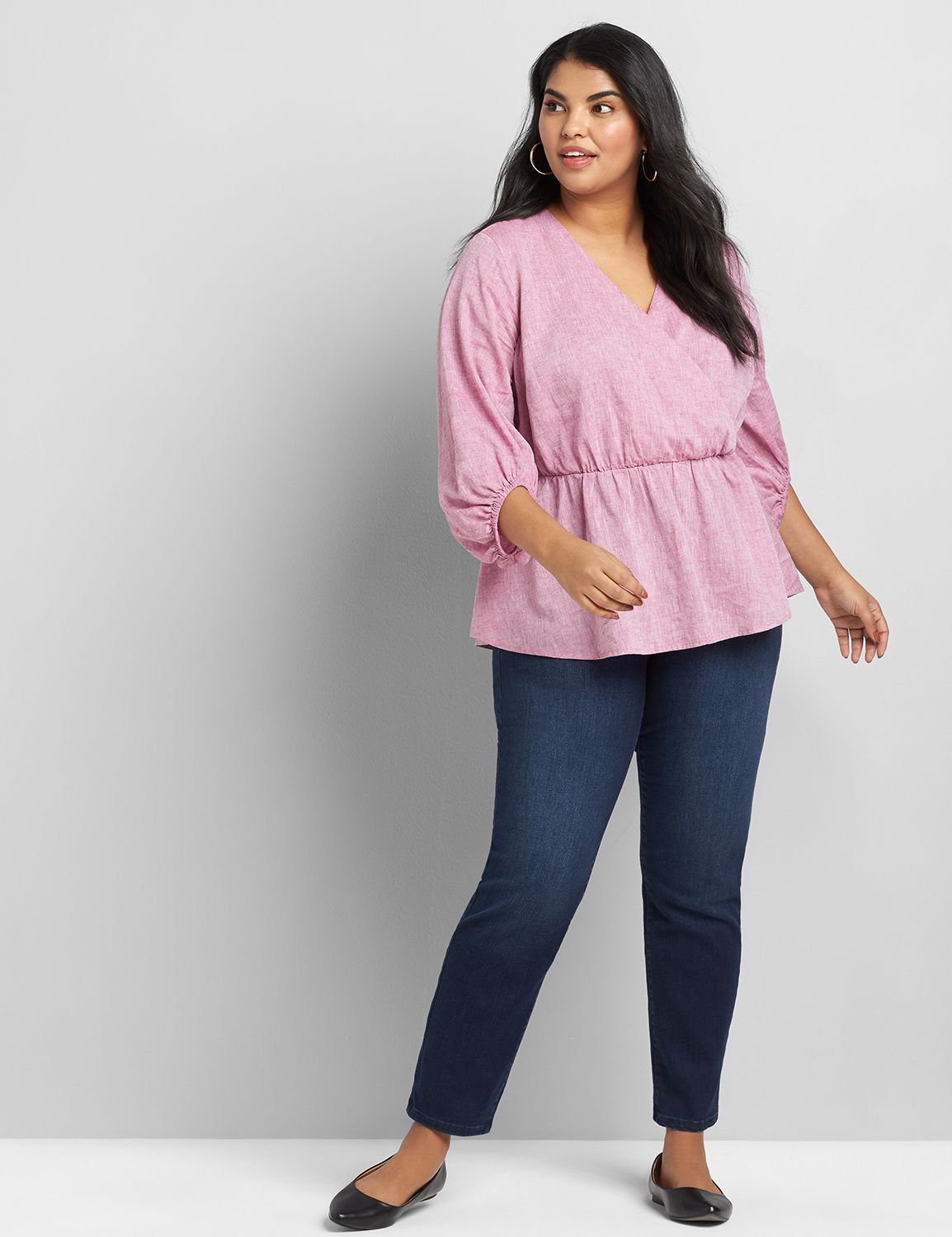 Gallop in Berrywood - Full Print Linen Peplum Top