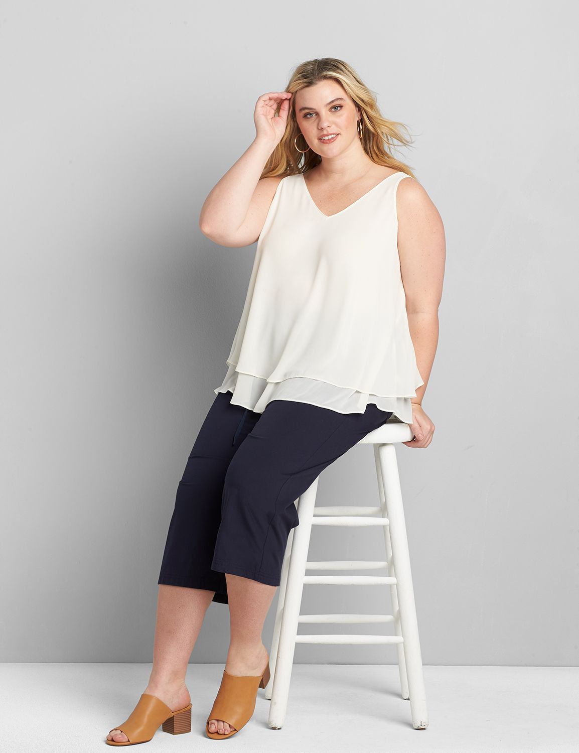 LBO Pull-on Wideleg Crop patch pocket (Stretch Poplin