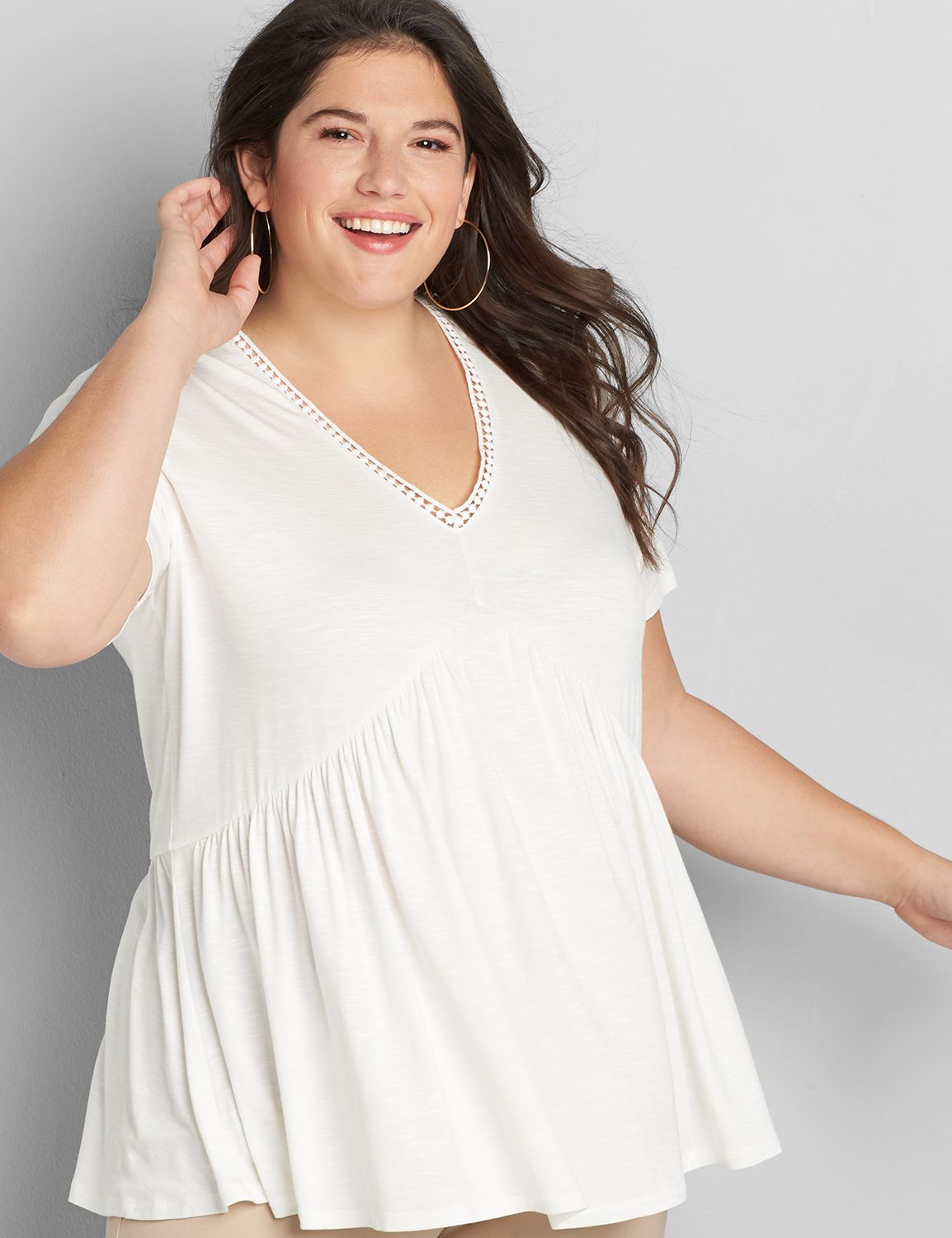 Embroidered Babydoll Max Swing Tee Product Image 1