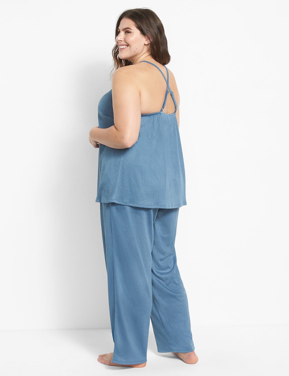 Crinkle Knit Tank and Pant PJ Set 1 Product Image 2