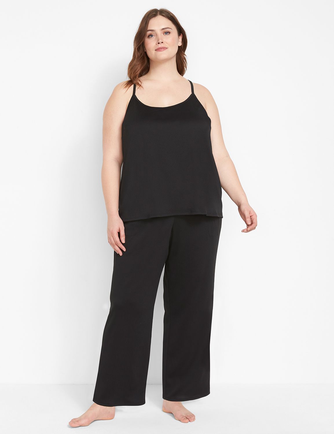 Crinkle Knit Tank and Pant PJ Set 1 Product Image 1