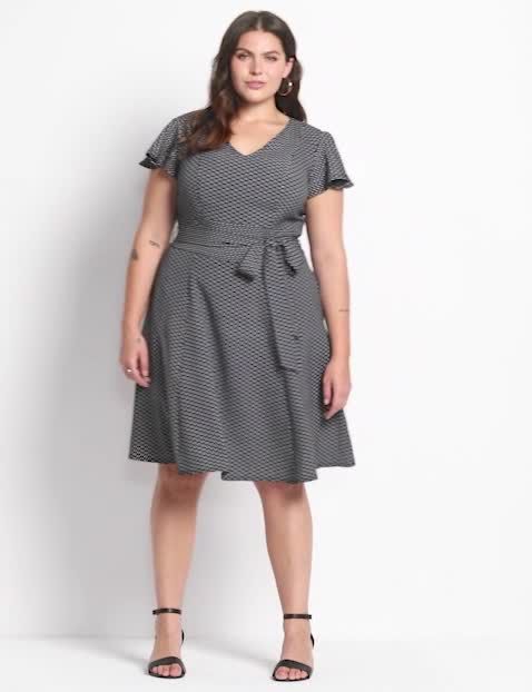 Flutter Sleeve V Neck Fit And Flare image number 0