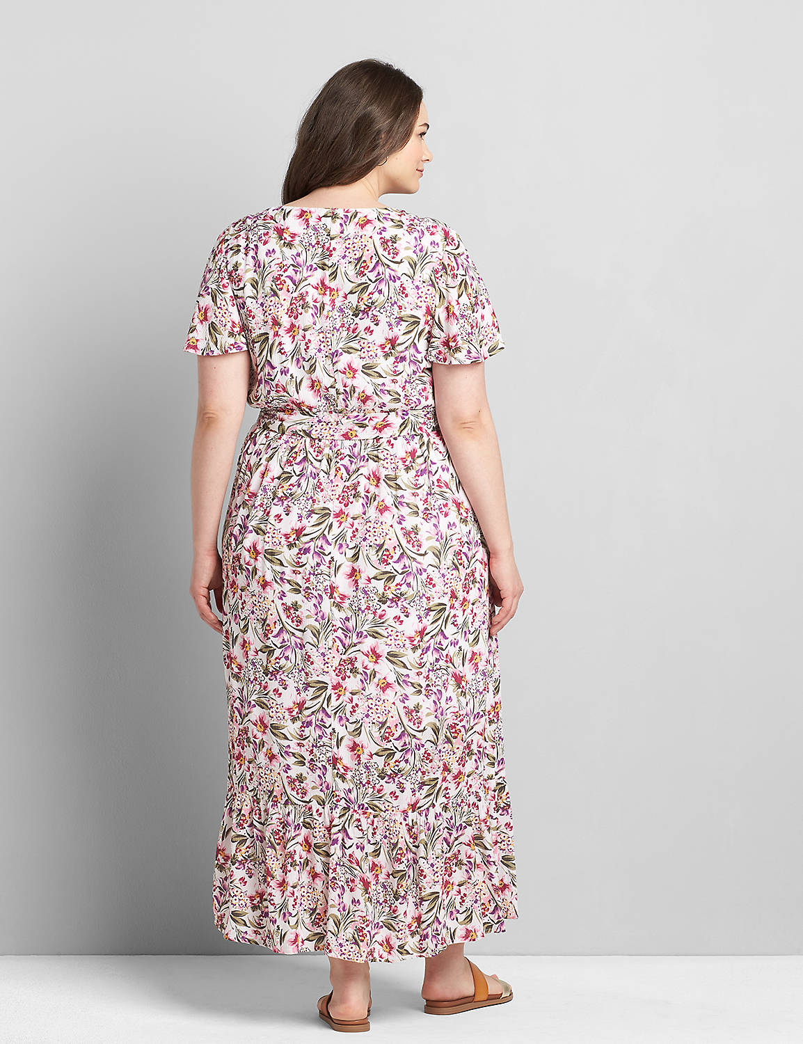 Flutter-Sleeve Button-Front Maxi Dress Product Image 2