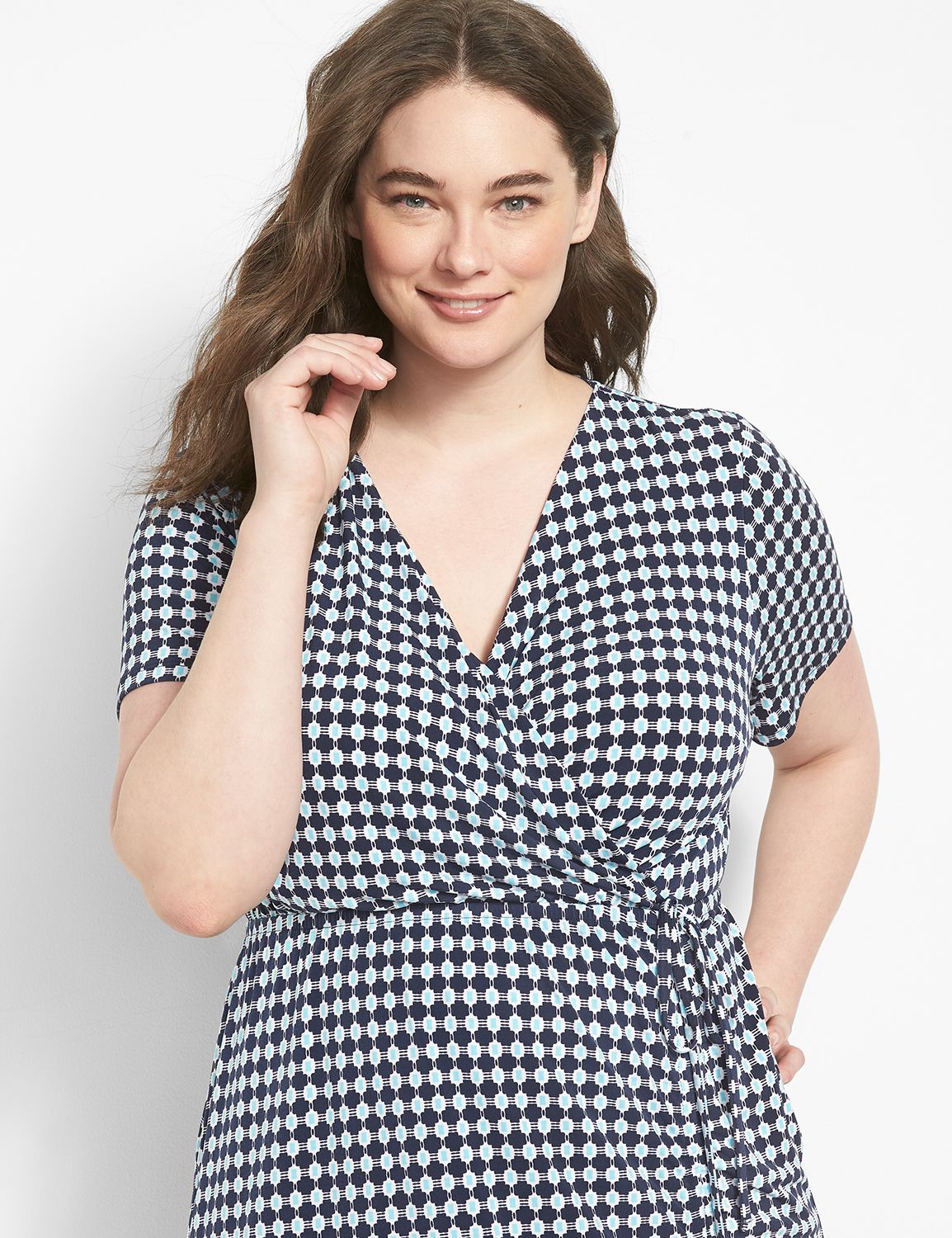 SHORT SLEEVE SURPLICE RUCHED MAXI D