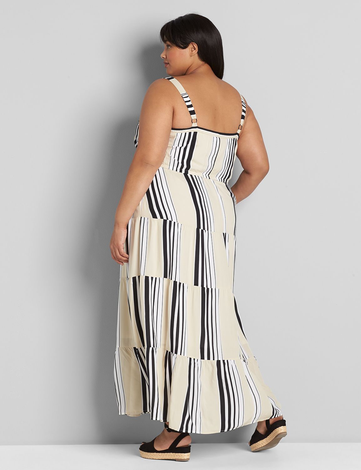 BARE SQUARE NECK TIERED MAXI 1119125:LBSP21238_FormulaStripe_colorway2:22 Product Image 2