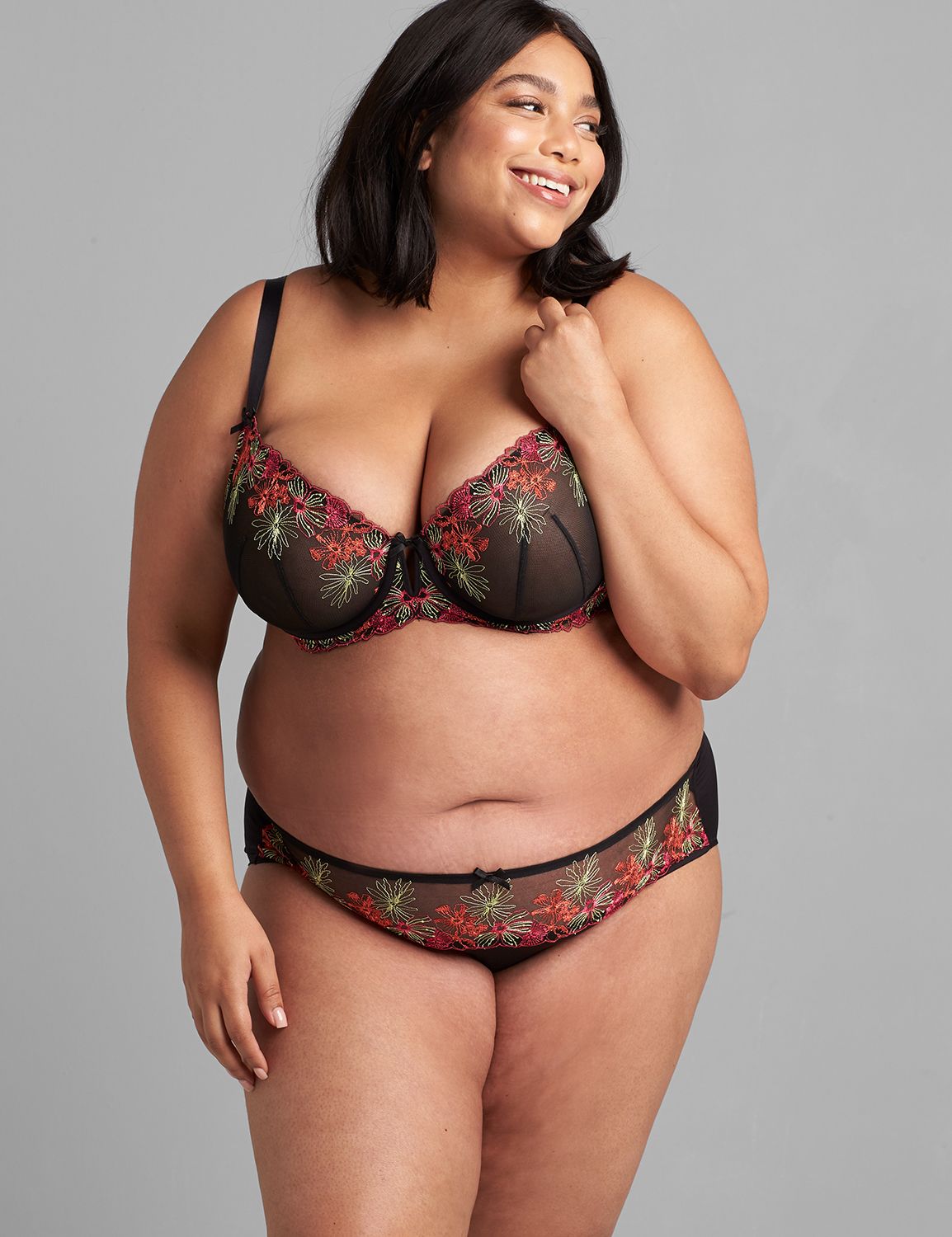 Embroidered Strappy-Back Cheeky Panty