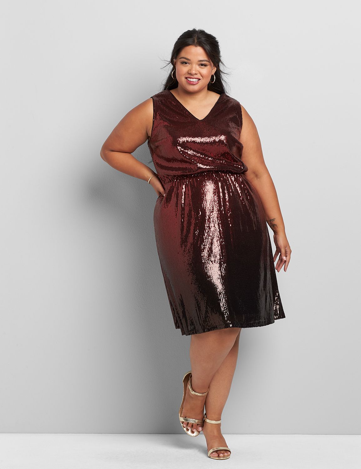 lane bryant red sequin dress