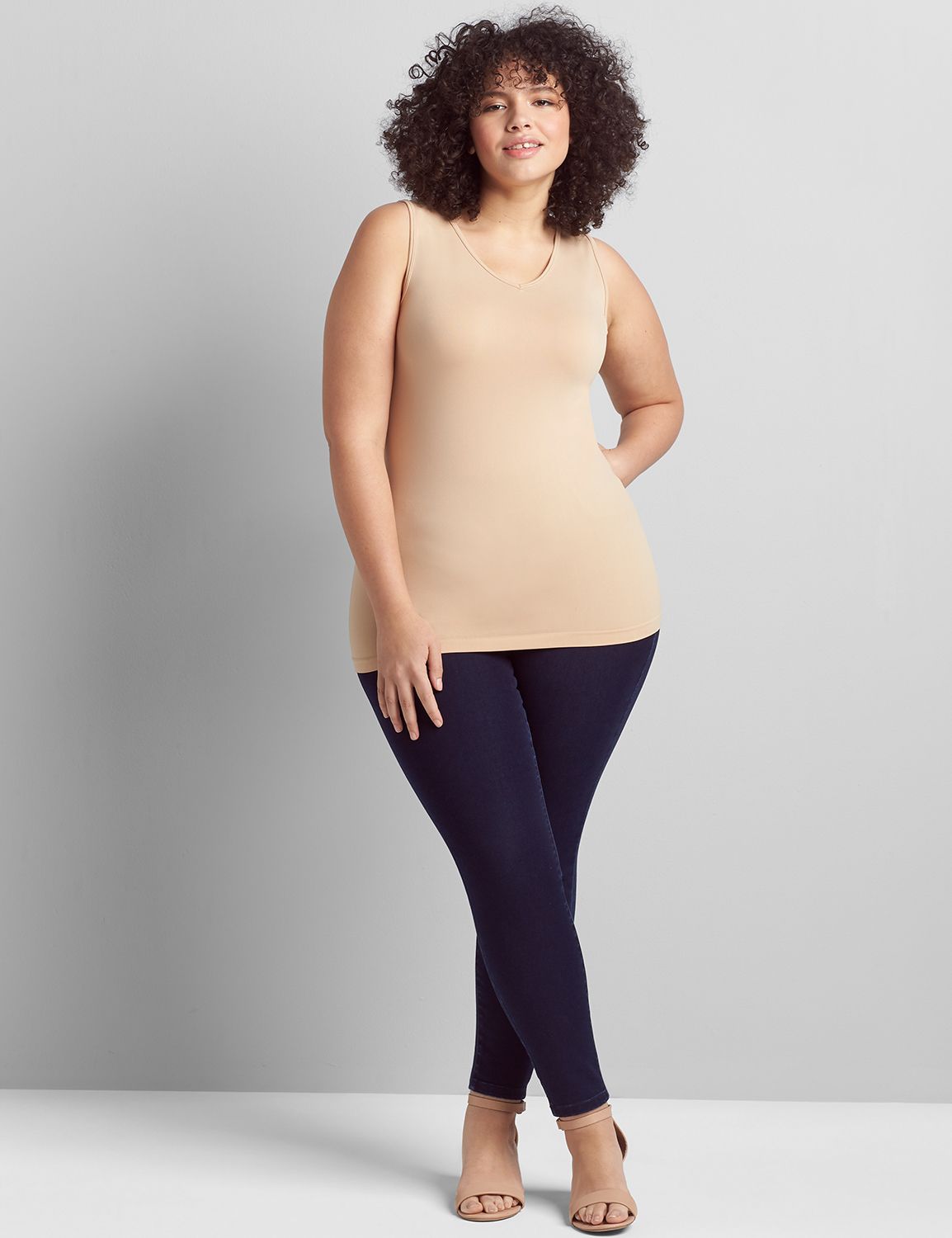 Sleeveless Seamless Double V Neck T Product Image 3