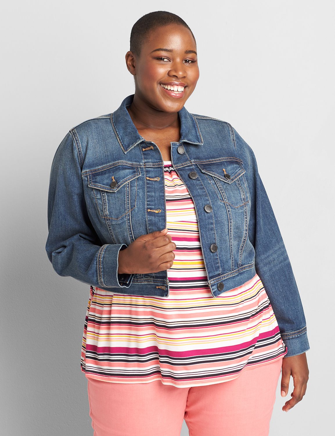 Cropped Denim Jacket - Medium Wash