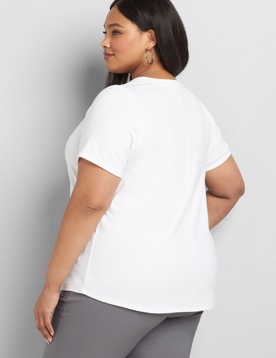 V-Neck Henley Tee Product Image 2