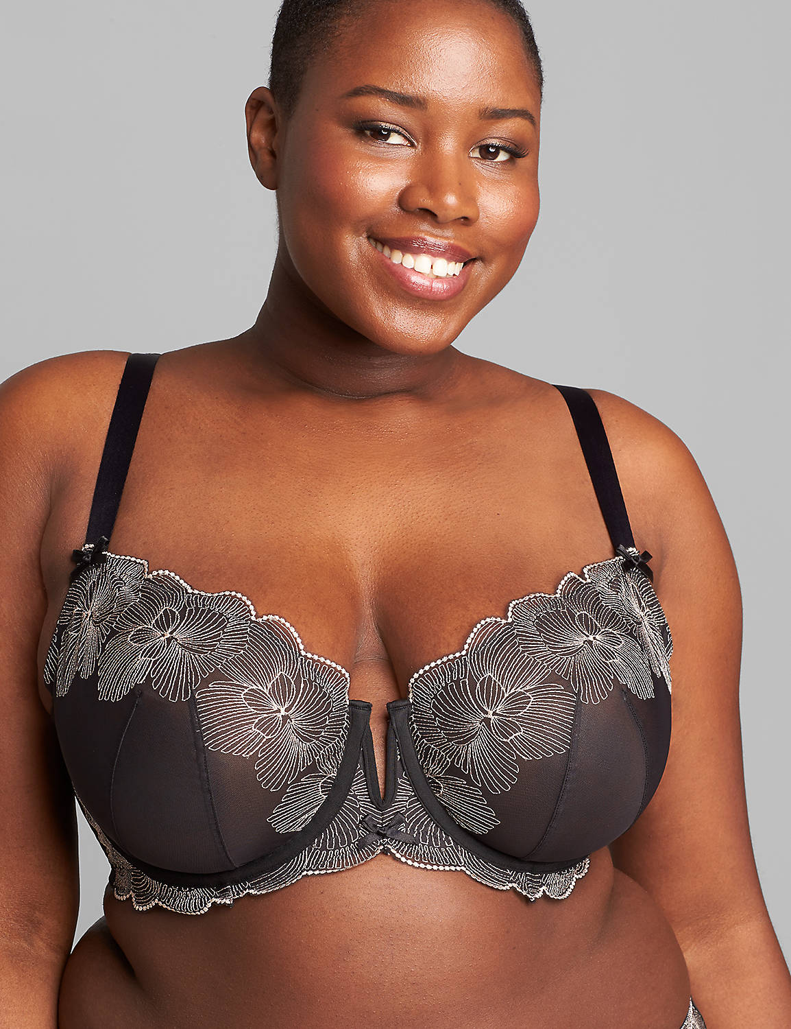 Rose Gold Embroidered Unlined Balconette Bra