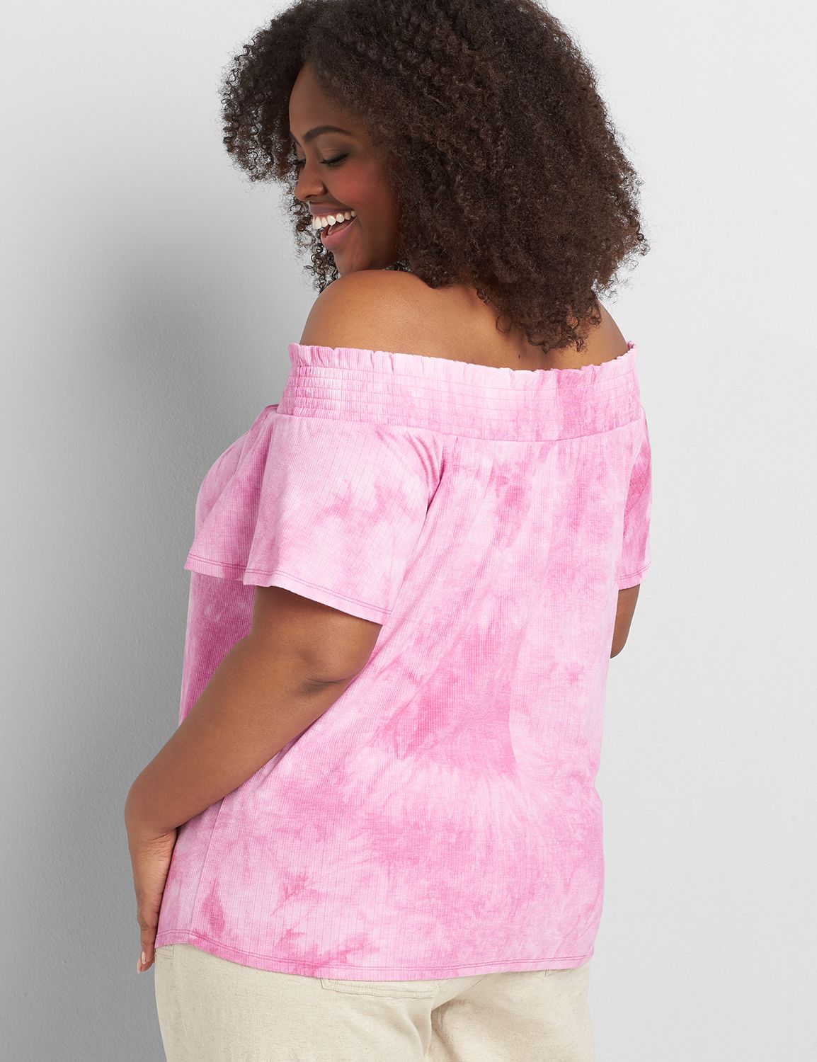 Off-The-Shoulder Tie-Hem Top Product Image 2