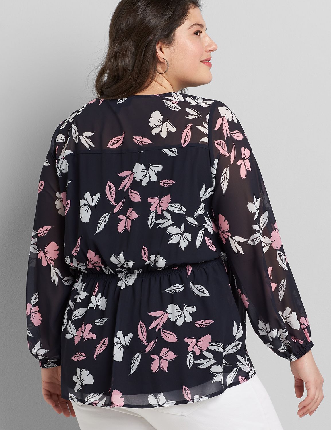 button front peplum blouse