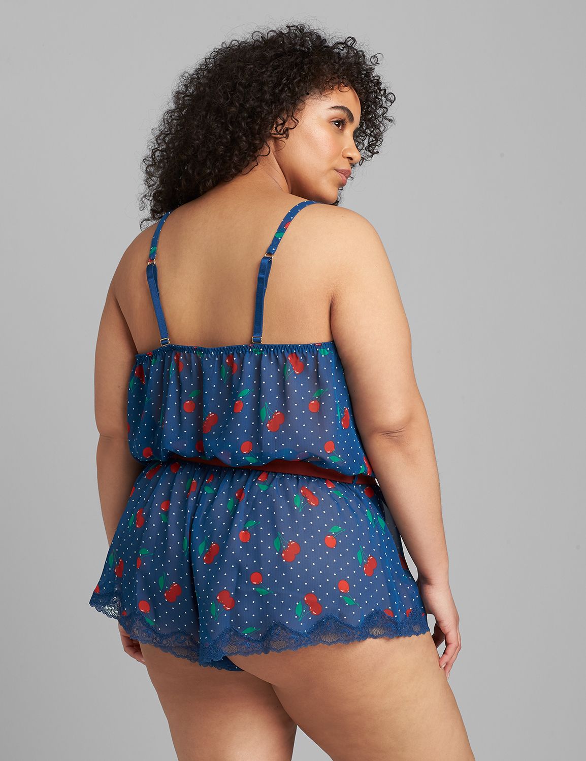 Cherry Print Romper 1118642:Dot Cherry_Poseidon_CSU21840:18