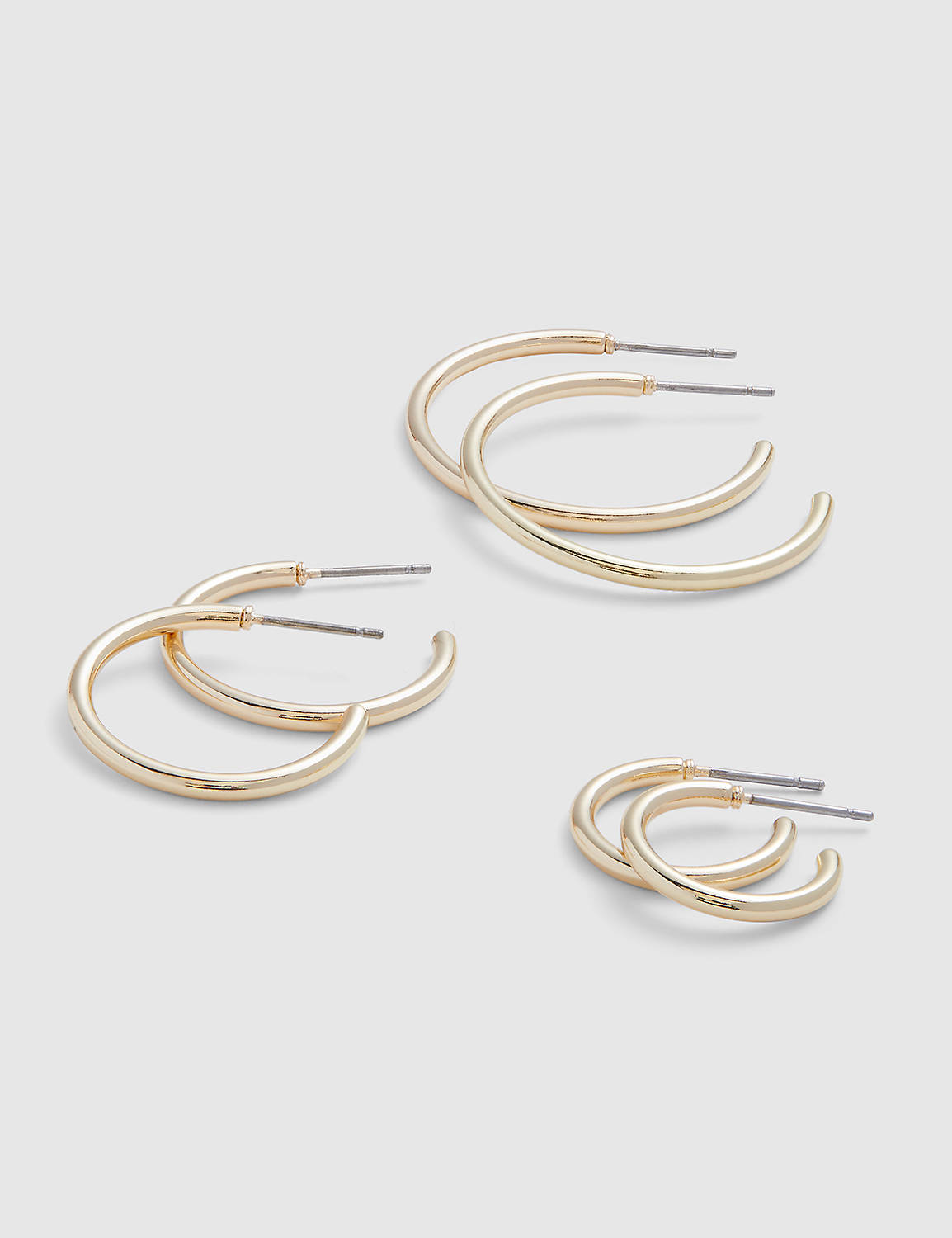 3PK Open Hoops G:Gold Tone:ONESZ Product Image 1