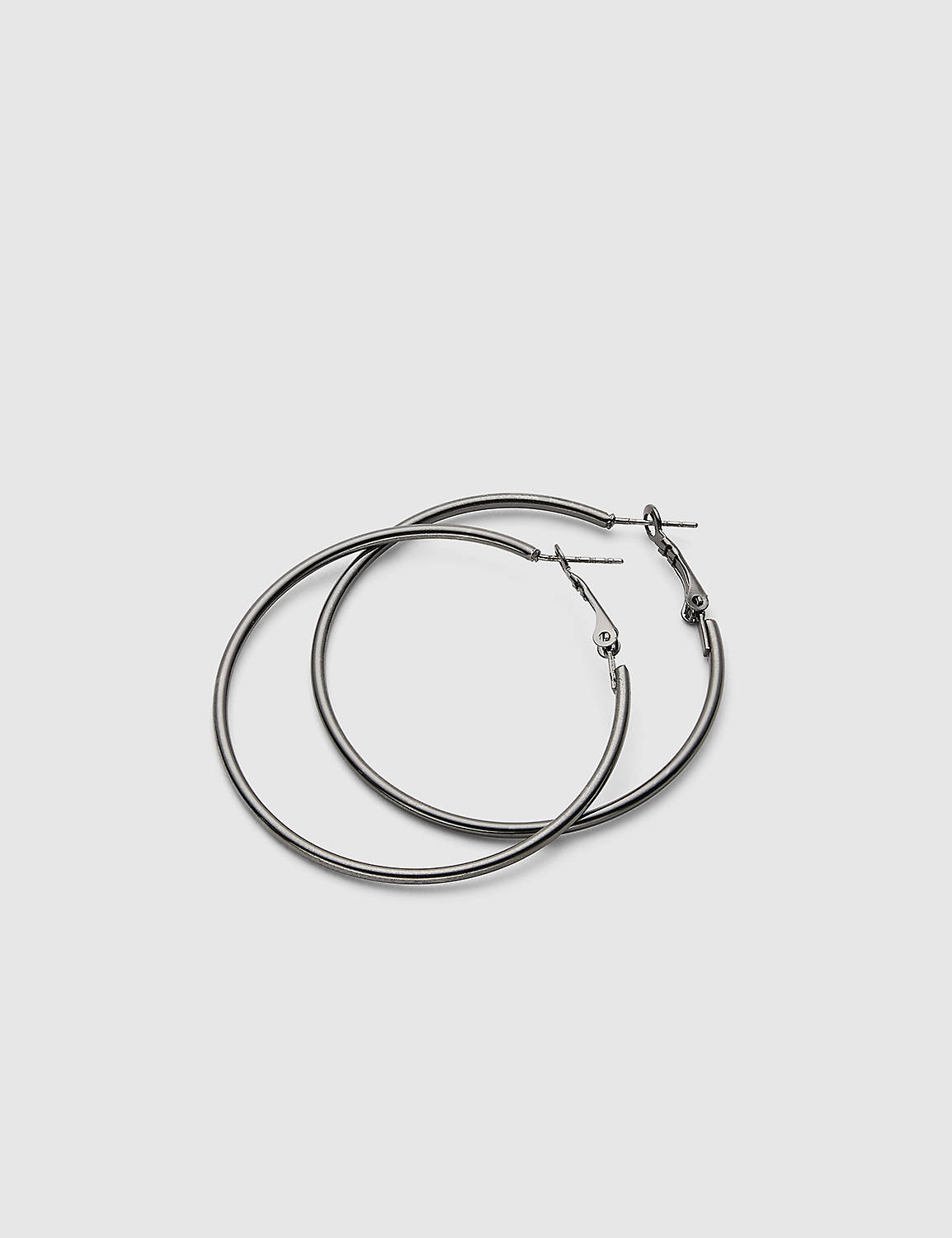Large Hoop Earrings H:Hematite LB 2498:ONESZ Product Image 1