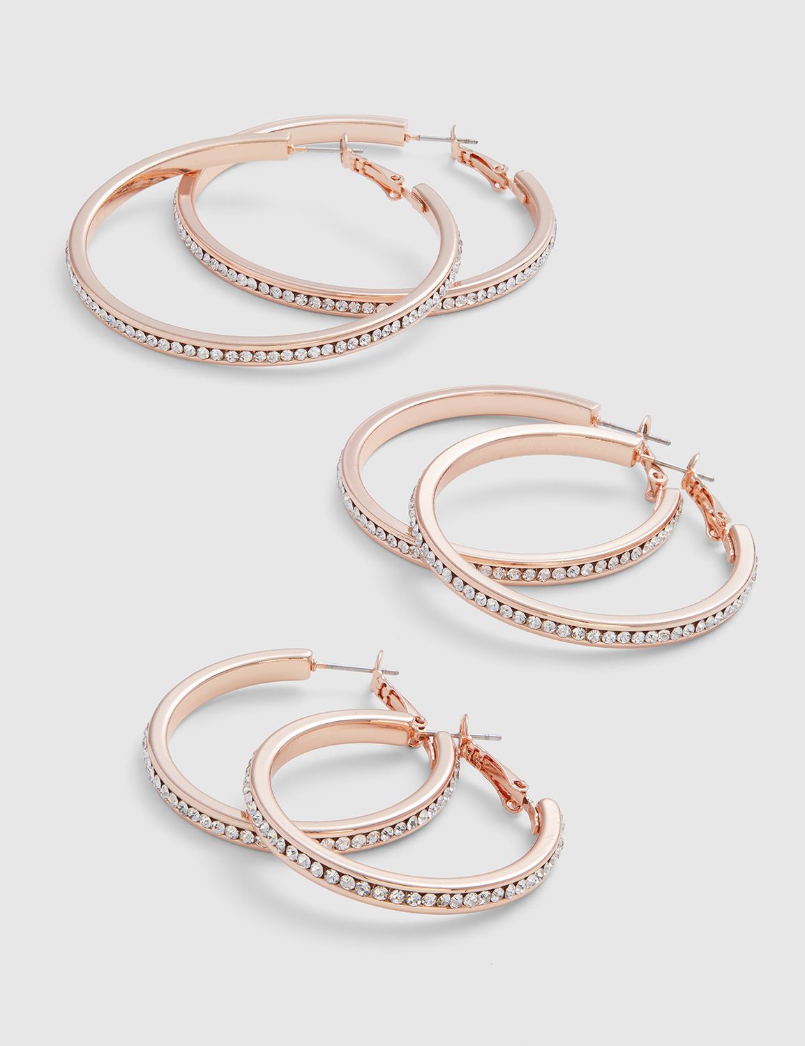 Pave Hoop Earrings - 3-Pack