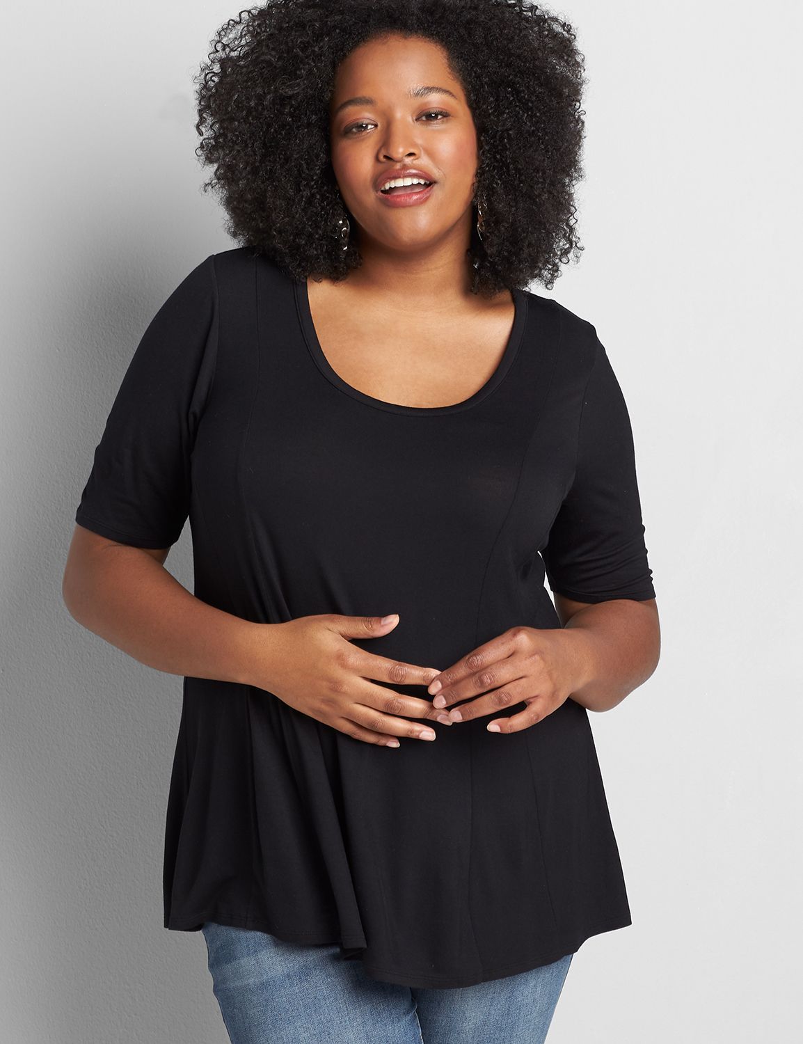 Modest Sleeve Scoop Neck Swing Fit Product Image 1