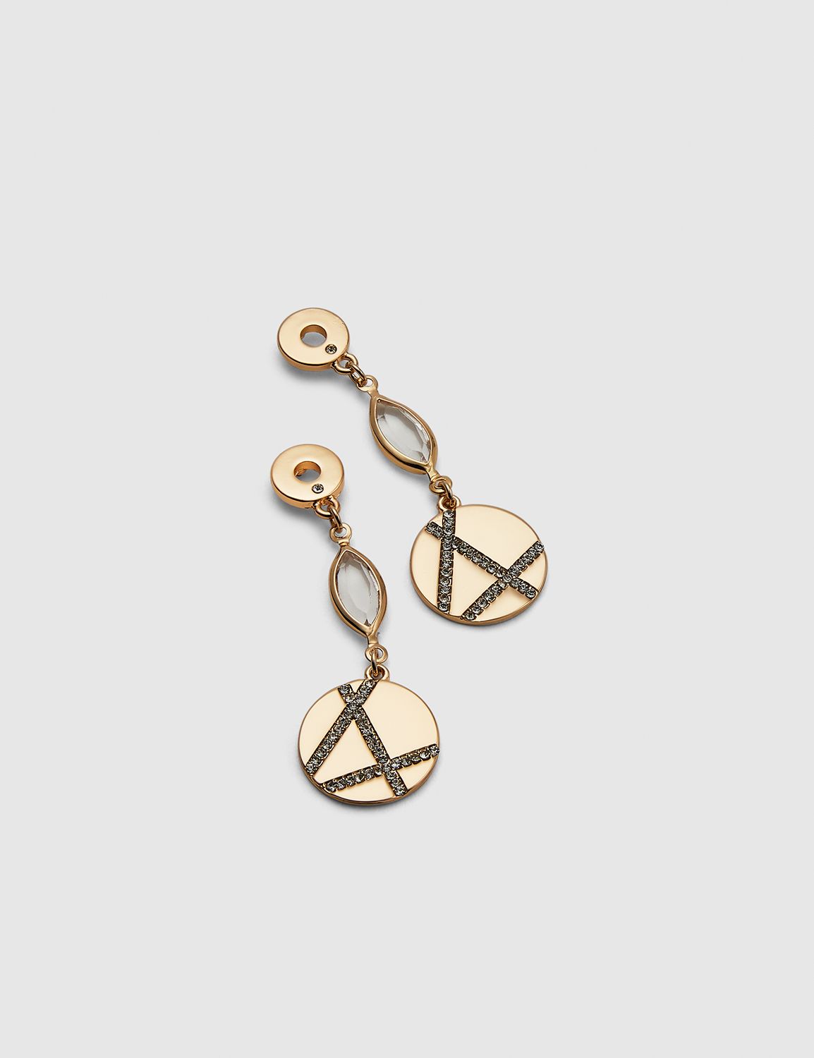 Pave Disc Drop Earrings