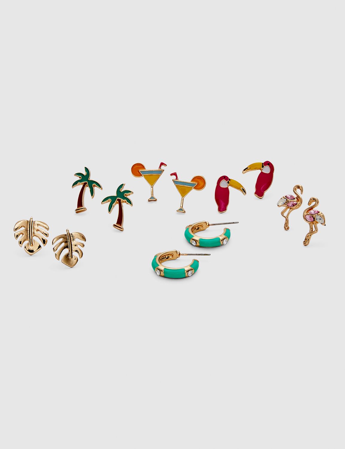 Tropical Vibes Stud Earrings - 6-Pack