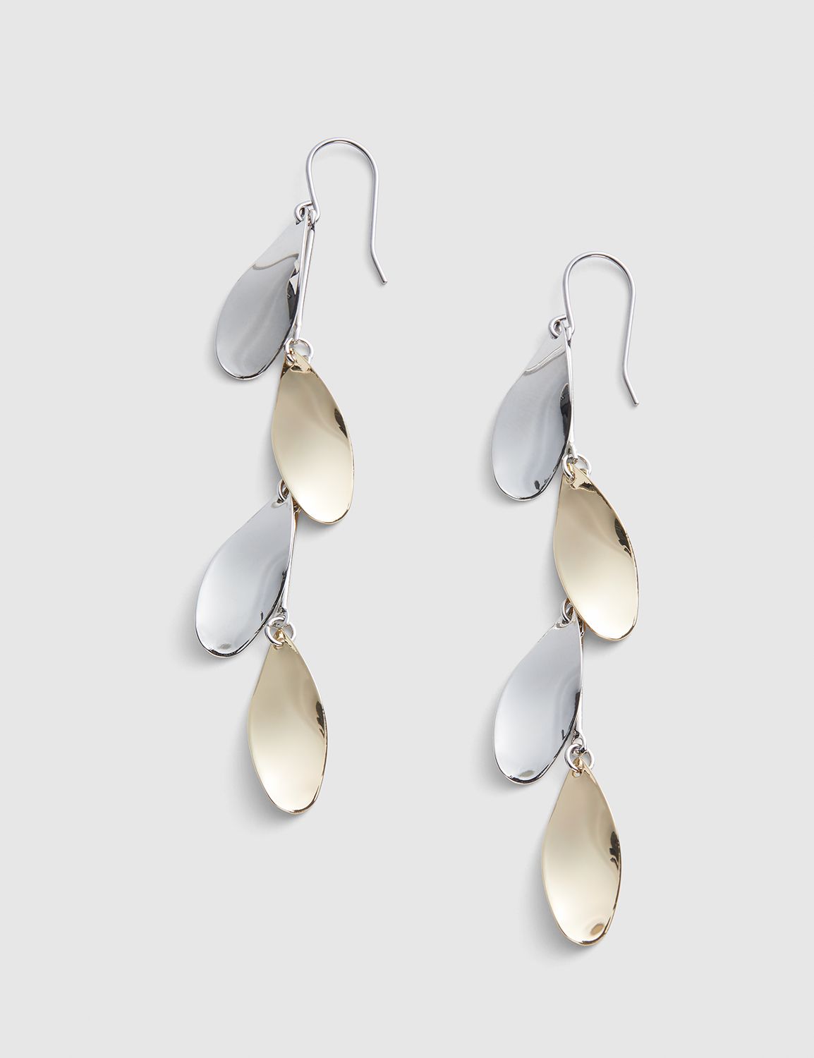 Two-Tone Layered Metal Drop Earrings