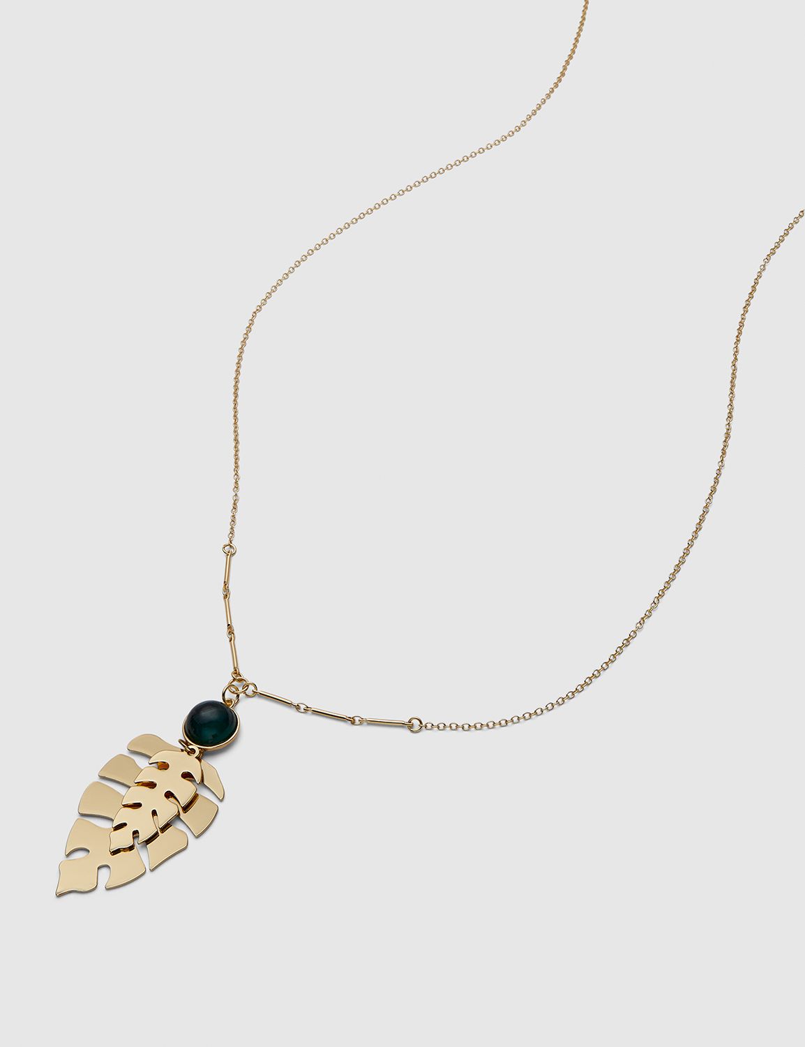 Palm Leaf Pendant Necklace