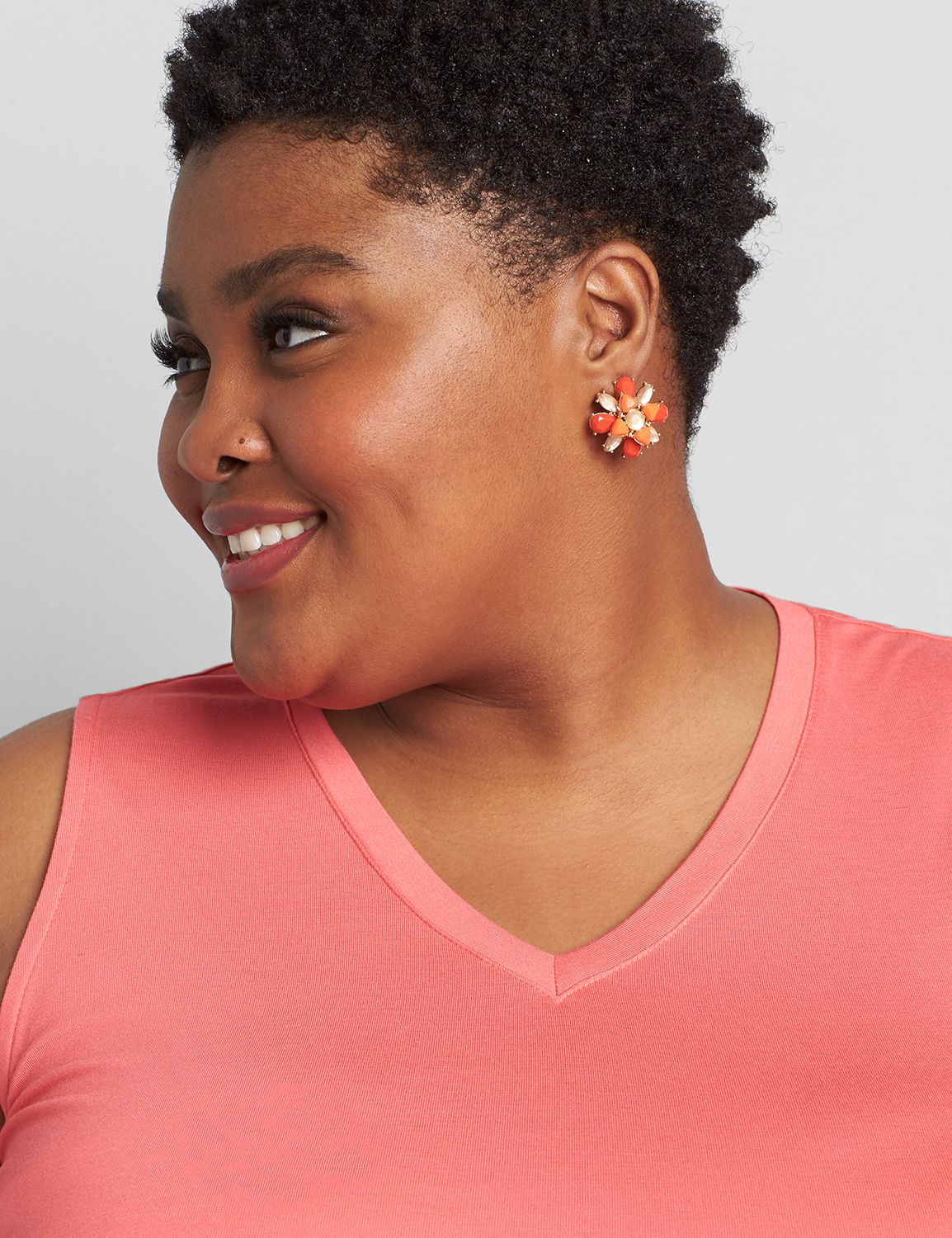Convertible Floral Statement Earrings - Coral