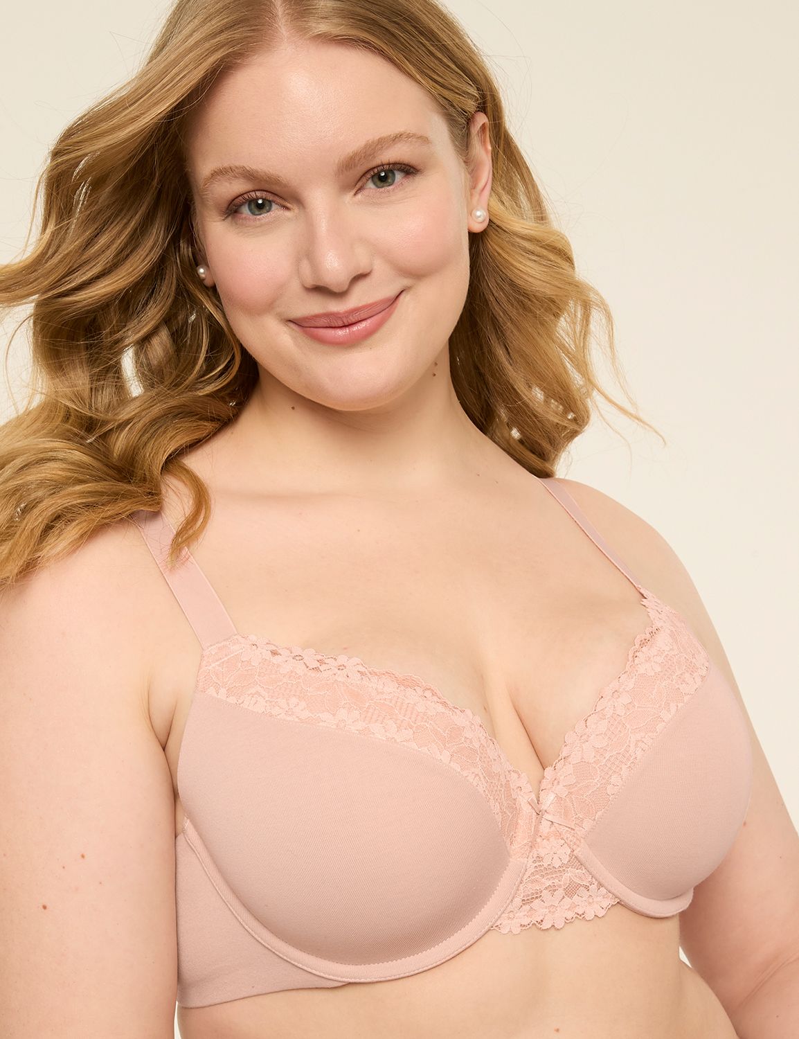 Cotton Lightly Lined T-Shirt Bra With Lace