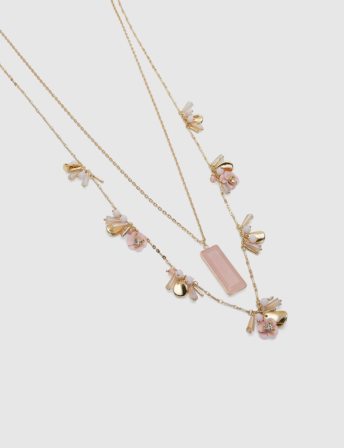 Convertible Layered Flower & Pendant Necklace