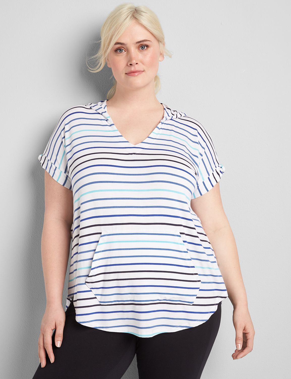 LIVI Knotted Short-Sleeve Top With Hood Product Image 1