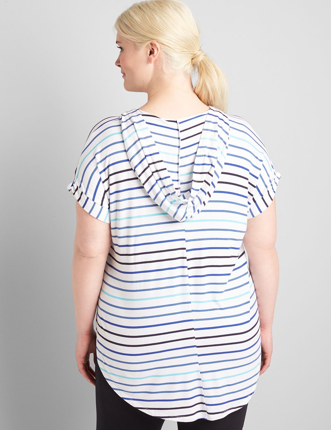 LIVI Knotted Short-Sleeve Top With Hood Product Image 2